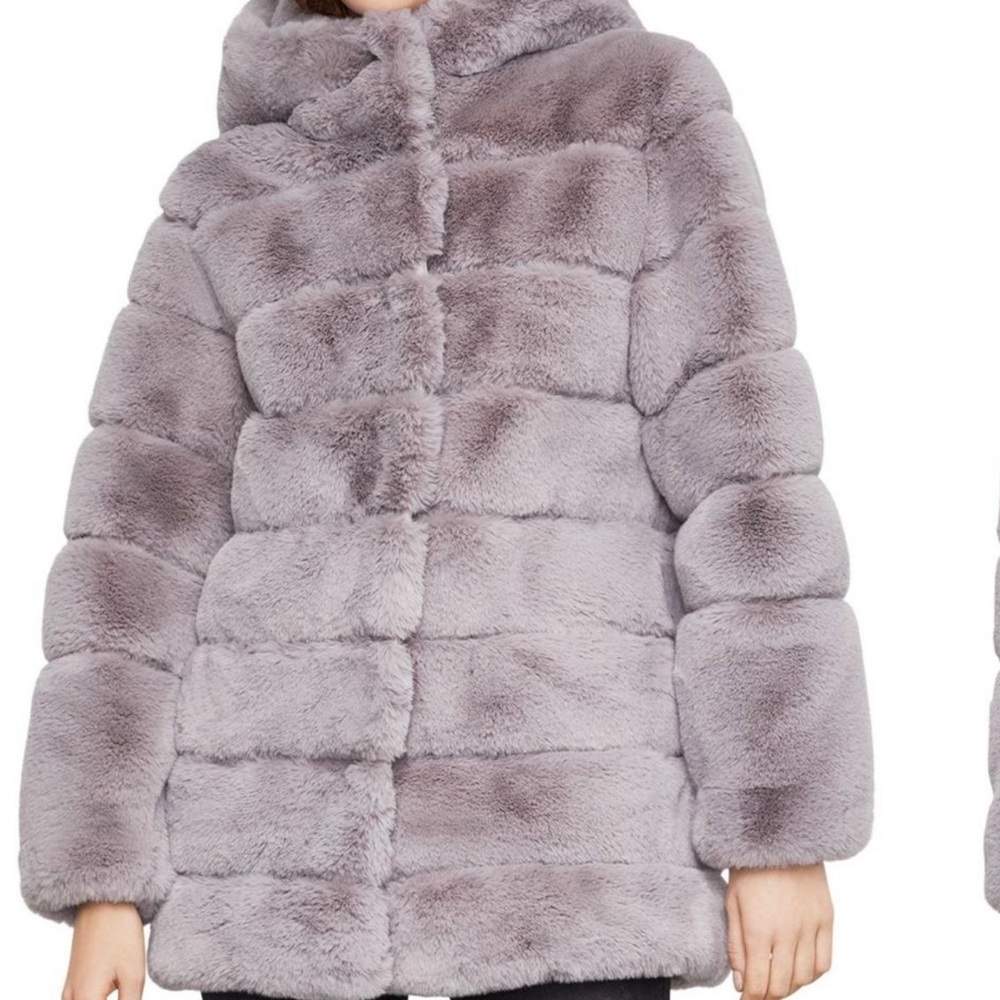 BCBG MAXAZRIA Faux Fur hooded jacket. Really cute and soft.